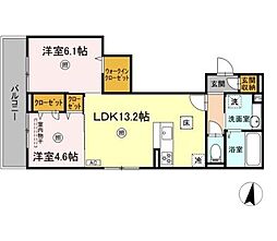広島高速交通アストラムライン 西原駅 徒歩14分の賃貸アパート 1階2LDKの間取り