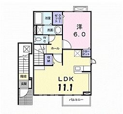 JR芸備線 戸坂駅 徒歩7分の賃貸アパート 2階1LDKの間取り
