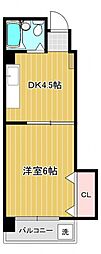 広島電鉄8系統 舟入町駅 徒歩4分の賃貸マンション 5階1DKの間取り