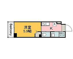 JR芸備線 矢賀駅 徒歩9分の賃貸マンション 2階1Kの間取り