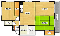 広島電鉄5系統 比治山橋駅 徒歩28分の賃貸マンション 3階3DKの間取り