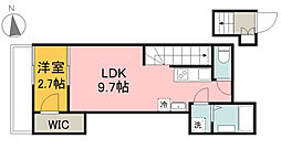 JR可部線 安芸長束駅 徒歩12分の賃貸アパート 2階1LDKの間取り