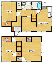 広島電鉄宮島線 東高須駅 徒歩8分の賃貸一戸建て 1階3LDKの間取り