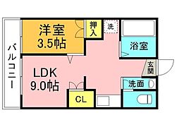 広島電鉄8系統 舟入川口町駅 徒歩3分の賃貸マンション 4階1LDKの間取り