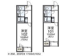 広島電鉄8系統 舟入南駅 徒歩14分の賃貸アパート 1階1Kの間取り