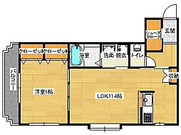 広島高速交通アストラムライン 毘沙門台駅 徒歩10分の賃貸マンション 1階1LDKの間取り
