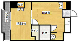JR呉線 広島駅 徒歩10分の賃貸マンション 5階1DKの間取り