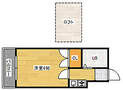 JR山陽本線 向洋駅 徒歩24分の賃貸アパート 1階1Kの間取り