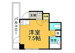 広島高速交通アストラムライン 牛田駅 徒歩33分の賃貸マンション 2階ワンルームの間取り