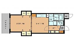 広島高速交通アストラムライン 白島駅 徒歩4分の賃貸マンション 3階1DKの間取り