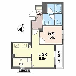 広島電鉄2系統 広島駅駅 徒歩8分の賃貸マンション 3階1LDKの間取り