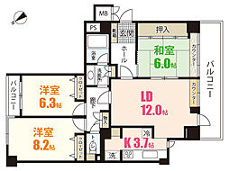 広島高速交通アストラムライン 大塚駅 徒歩13分の賃貸マンション 8階3LDKの間取り