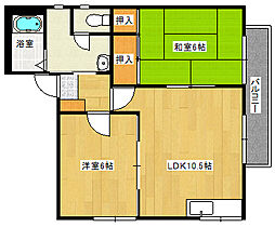 広島電鉄宮島線 草津駅 徒歩5分の賃貸アパート 2階2LDKの間取り