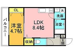 広島電鉄1系統 宇品5丁目駅 徒歩3分の賃貸アパート 3階1LDKの間取り