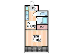 JR山陽本線 海田市駅 徒歩13分の賃貸マンション 4階1Kの間取り