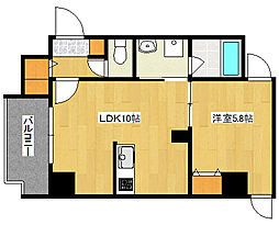 広島電鉄5系統 南区役所前駅 徒歩7分の賃貸マンション 4階1LDKの間取り