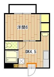 広島高速交通アストラムライン 大町駅 徒歩5分の賃貸アパート 2階1DKの間取り
