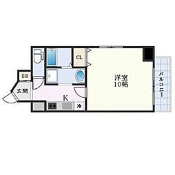 JR可部線 古市橋駅 徒歩6分の賃貸マンション 11階1Kの間取り