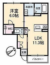 JR可部線 古市橋駅 徒歩4分の賃貸アパート 1階1LDKの間取り