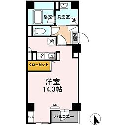 広島電鉄1系統 鷹野橋駅 徒歩3分の賃貸マンション 2階ワンルームの間取り