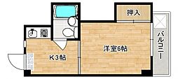 広島高速交通アストラムライン 大町駅 徒歩9分の賃貸マンション 4階1Kの間取り