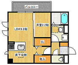 広島電鉄宮島線 古江駅 徒歩9分の賃貸アパート 3階1LDKの間取り