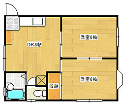 JR呉線 向洋駅 徒歩24分の賃貸アパート 1階2DKの間取り