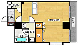 広島電鉄2系統 銀山町駅 徒歩8分の賃貸マンション 5階ワンルームの間取り