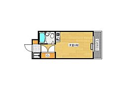 広島電鉄1系統 宇品5丁目駅 徒歩4分の賃貸マンション 3階ワンルームの間取り