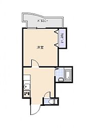 JR山陽本線 横川駅 徒歩9分の賃貸マンション 7階1DKの間取り