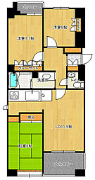 広島電鉄宮島線 高須駅 徒歩7分の賃貸マンション 5階3LDKの間取り