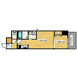 広島電鉄5系統 比治山下駅 徒歩9分の賃貸マンション 7階1LDKの間取り