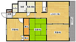 JR可部線 七軒茶屋駅 徒歩10分の賃貸マンション 9階3LDKの間取り
