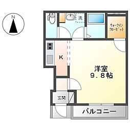 JR山陽本線 天神川駅 徒歩29分の賃貸アパート 1階1Kの間取り