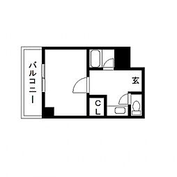 広島電鉄8系統 横川一丁目駅 徒歩2分の賃貸マンション 3階1Kの間取り