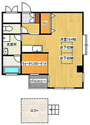 広島高速交通アストラムライン 牛田駅 徒歩14分の賃貸マンション 5階ワンルームの間取り