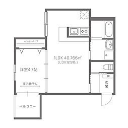 広島高速交通アストラムライン 大町駅 徒歩7分の賃貸アパート 2階1LDKの間取り