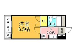 広島電鉄1系統 宇品4丁目駅 徒歩6分の賃貸マンション 4階1Kの間取り