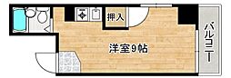広島電鉄2系統 十日市町駅 徒歩5分の賃貸マンション 5階ワンルームの間取り