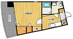 JR山陽本線 天神川駅 徒歩15分の賃貸マンション 6階1Kの間取り