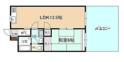 JR可部線 安芸長束駅 徒歩14分の賃貸マンション 4階1LDKの間取り