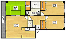 JR可部線 安芸長束駅 徒歩11分の賃貸アパート 2階3LDKの間取り