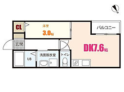 JR可部線 安芸長束駅 徒歩6分の賃貸アパート 1階1DKの間取り