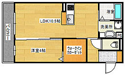 広島電鉄5系統 比治山橋駅 徒歩25分の賃貸アパート 2階1LDKの間取り