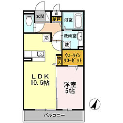 JR山陽本線 海田市駅 徒歩11分の賃貸アパート 2階1LDKの間取り