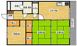 JR可部線 安芸長束駅 徒歩14分の賃貸マンション 2階3DKの間取り