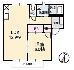 広島高速交通アストラムライン 安東駅 徒歩13分の賃貸アパート 2階1LDKの間取り