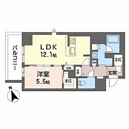 広島電鉄8系統 横川駅 徒歩6分の賃貸マンション 6階1LDKの間取り