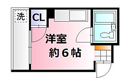 広島電鉄2系統 広島駅駅 徒歩13分の賃貸マンション 5階ワンルームの間取り
