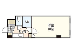 広島高速交通アストラムライン 白島駅 徒歩11分の賃貸マンション 3階1Kの間取り